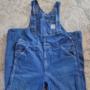 Carhartt Blue Denim Overalls 38x32